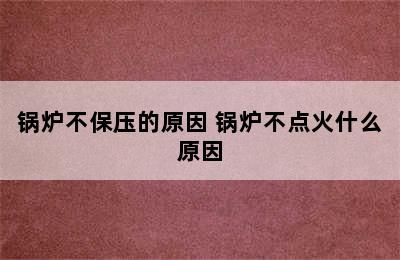 锅炉不保压的原因 锅炉不点火什么原因